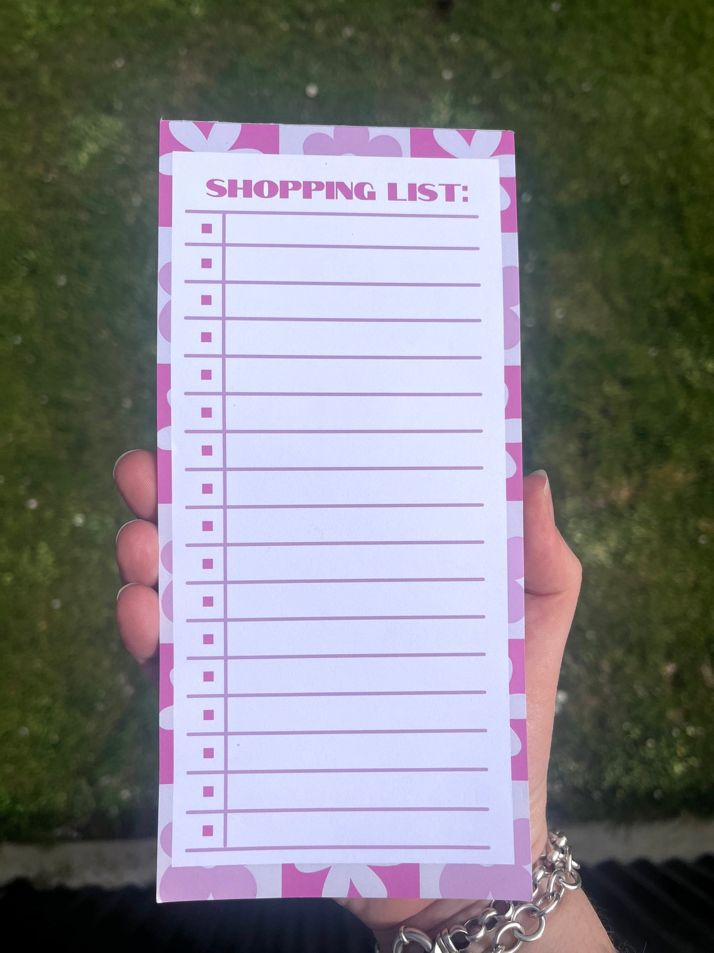 Checkered Pink Floral Shopping List