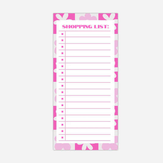 Checkered Pink Floral Shopping List