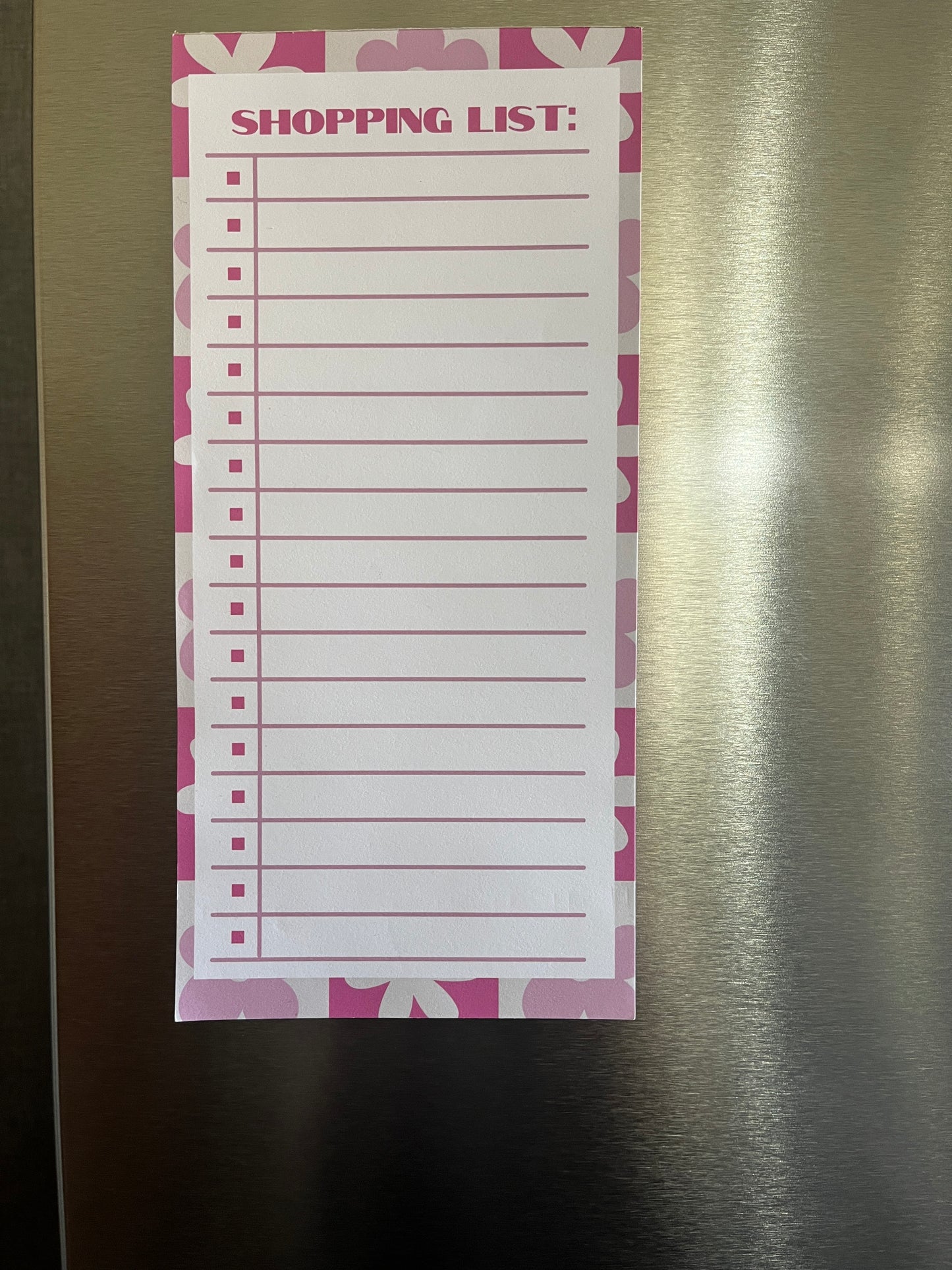 Checkered Pink Floral Shopping List
