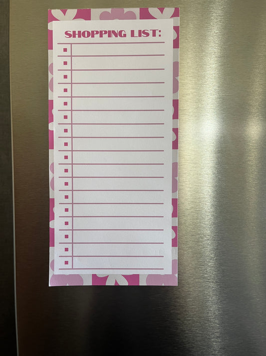 Checkered Pink Floral Shopping List